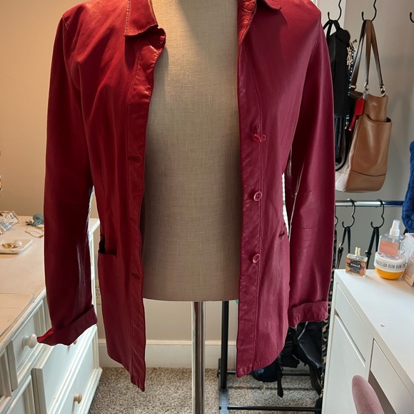 Ecru leather jacket - Picture 2 of 6